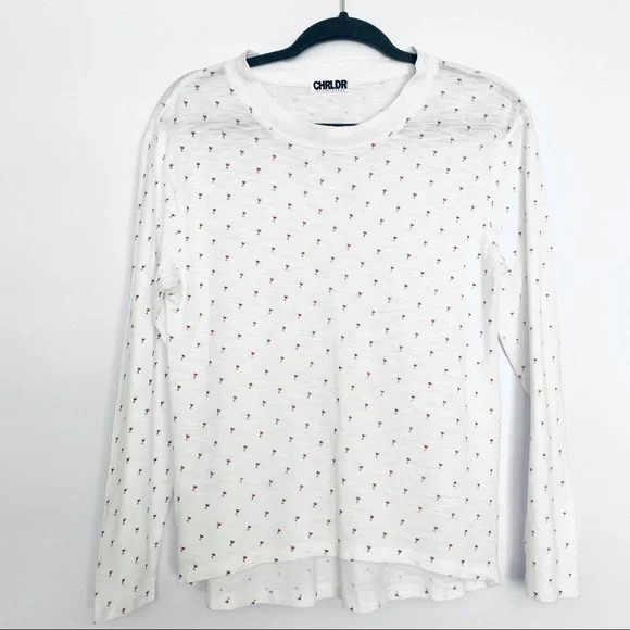 CHRLDR Wino Long Sleeve White High Los Tee Shirt - Picture 3 of 8